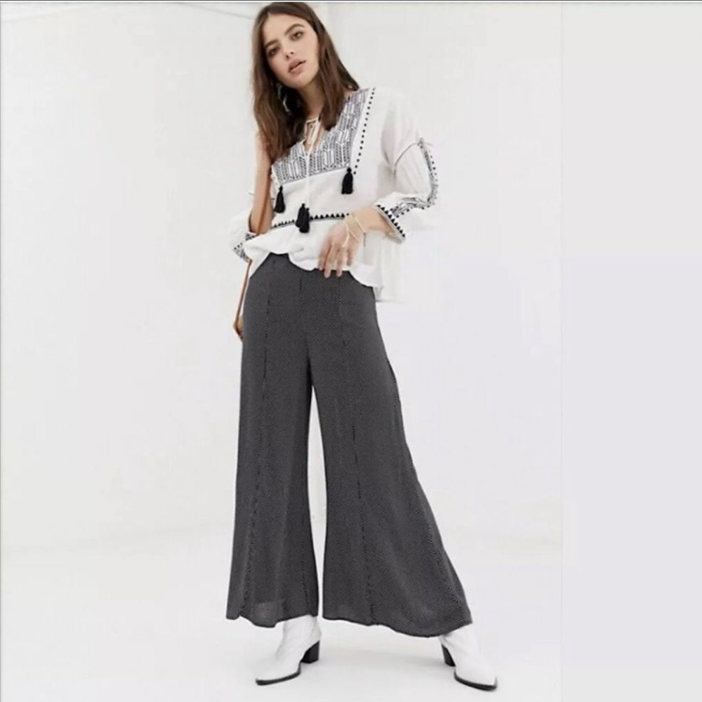 Free People polka dot wide leg pants